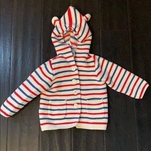 Baby Gap - Striped Bear Hoodie - Size: 12-18m